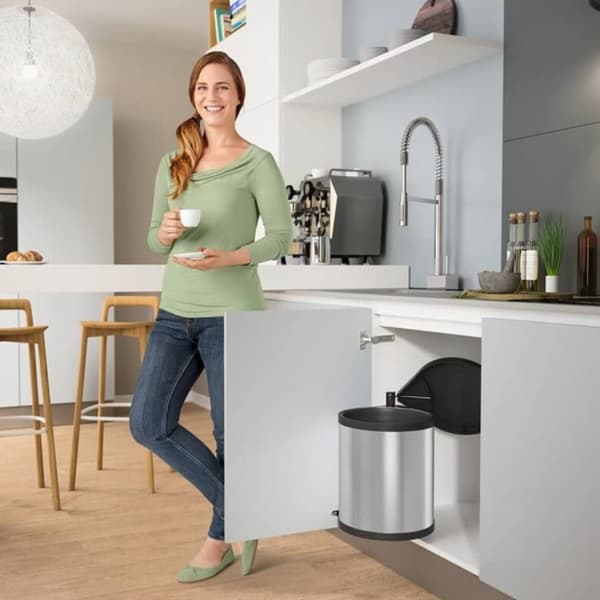 Hailo skabsskraldespand Compact-Box str. M 15 l rustfrit stål 3555-101
