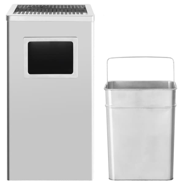 vidaXL Askfat/soptunna 45 L rostfritt stål