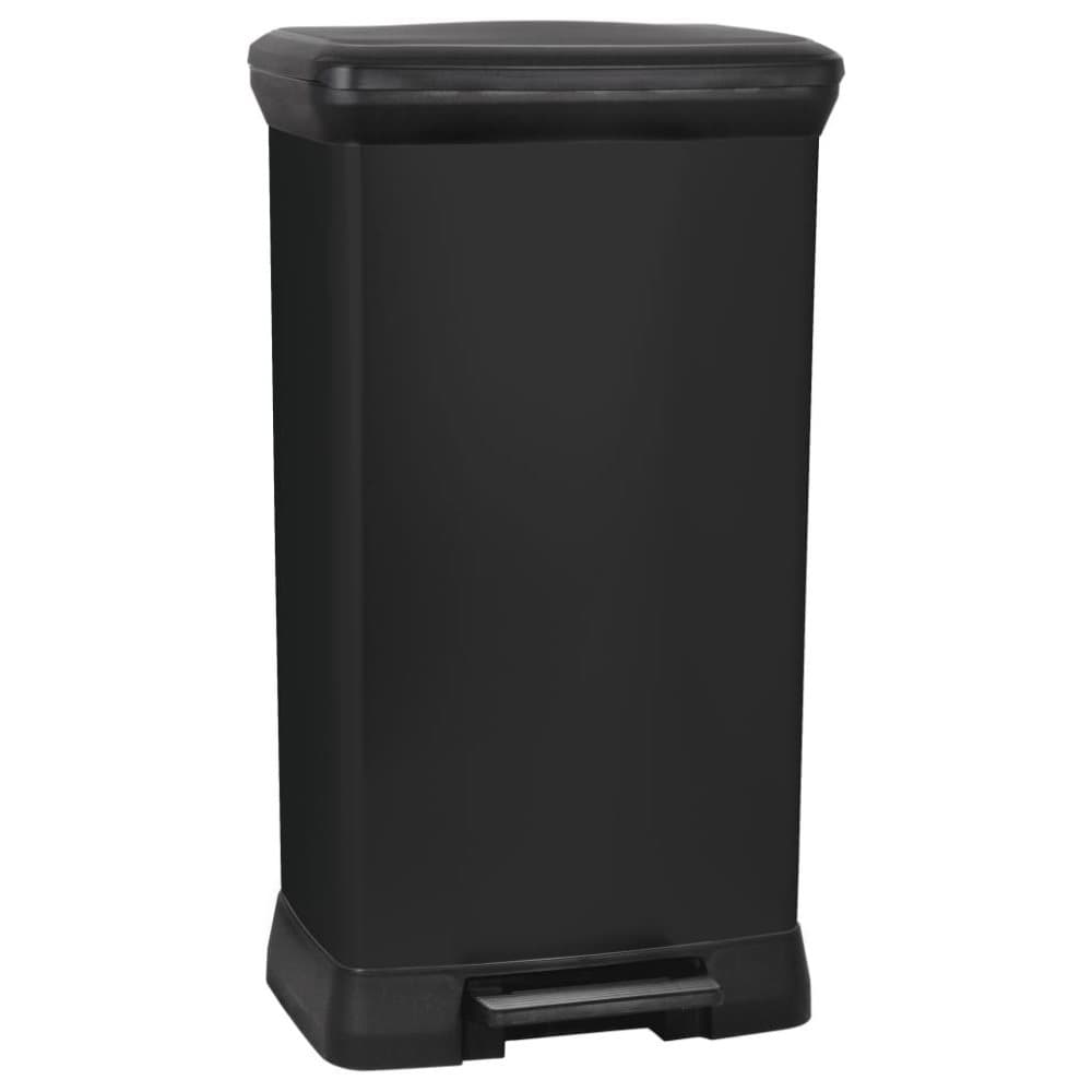 Curver pedalspand rektangulær Deco 50 l sølvfarvet