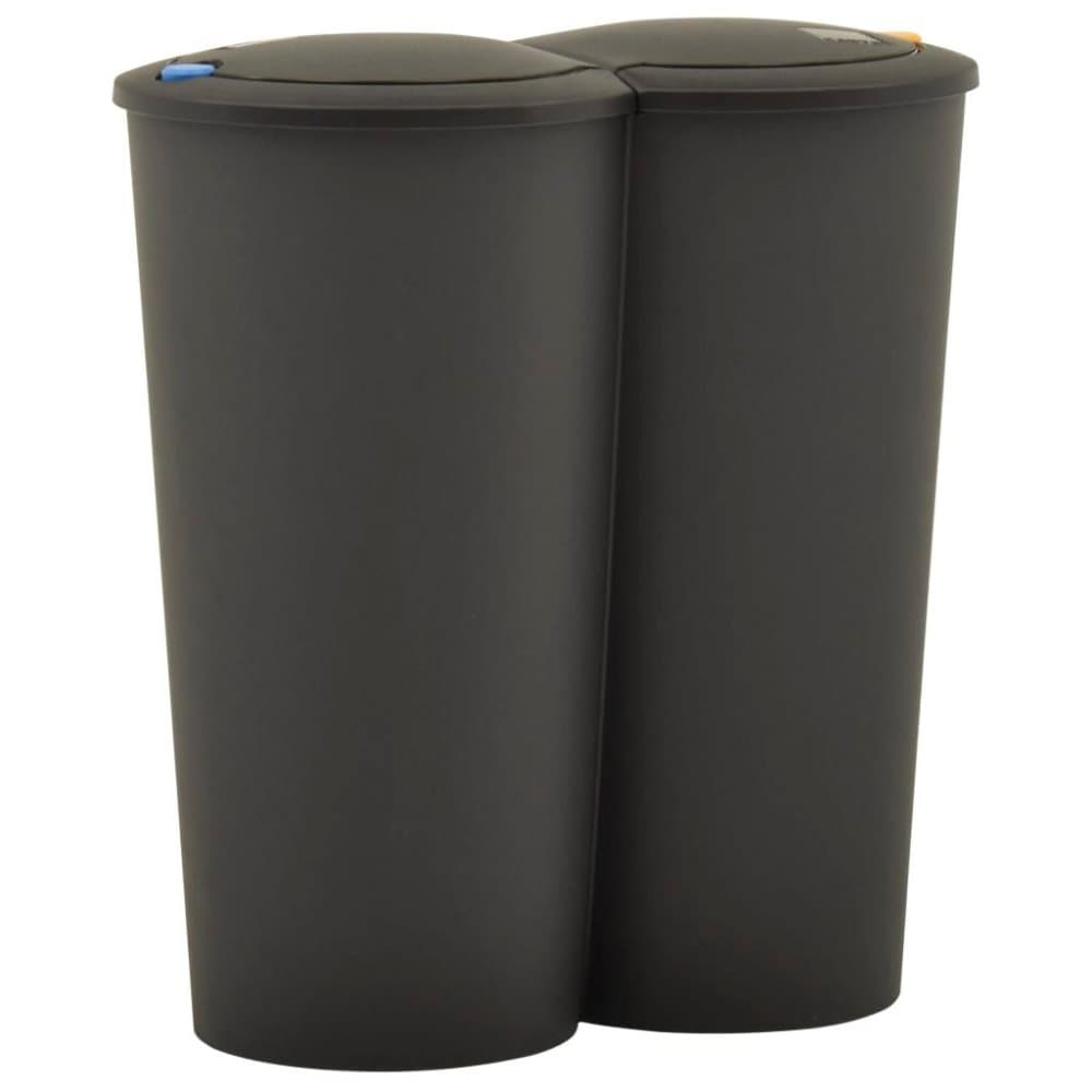 vidaXL dobbelt affaldsspand 50 L sort