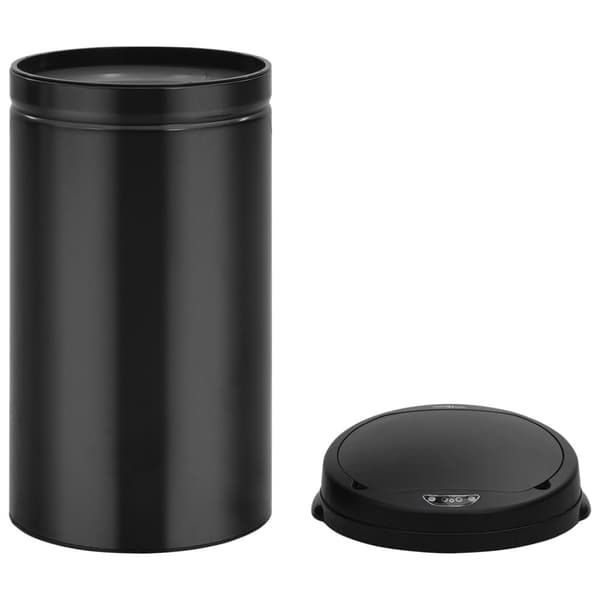 vidaXL affaldsspand med sensor 50 l kulstofstål sort