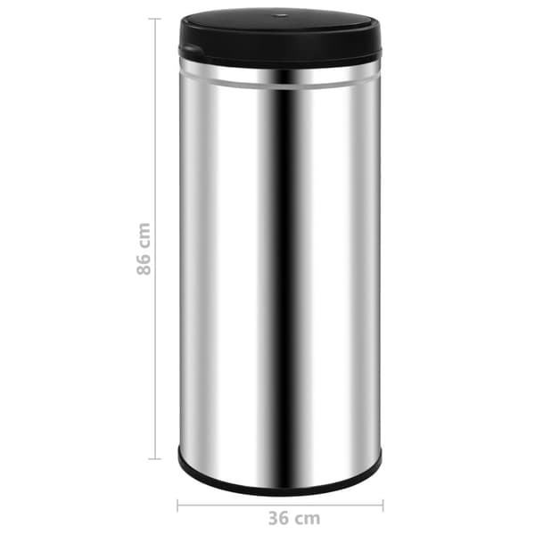 vidaXL affaldsspand med sensor 80 l rustfrit stål
