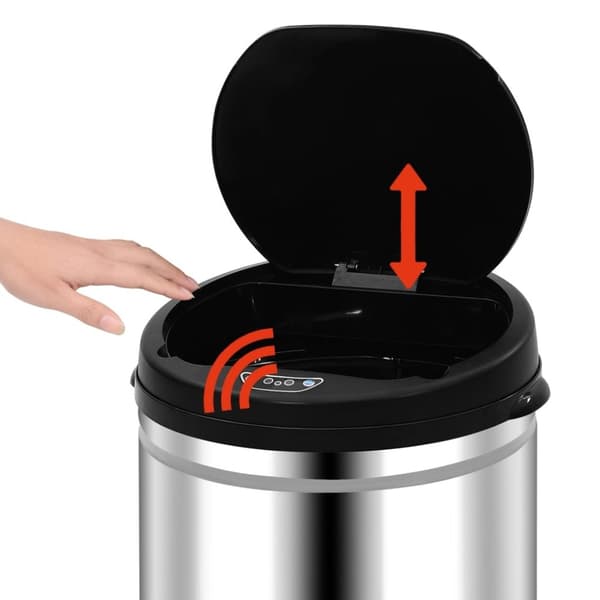 vidaXL Soptunna med automatisk sensor 40 L rostfritt stål