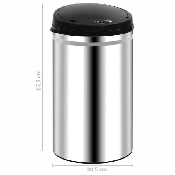 vidaXL Soptunna med automatisk sensor 40 L rostfritt stål