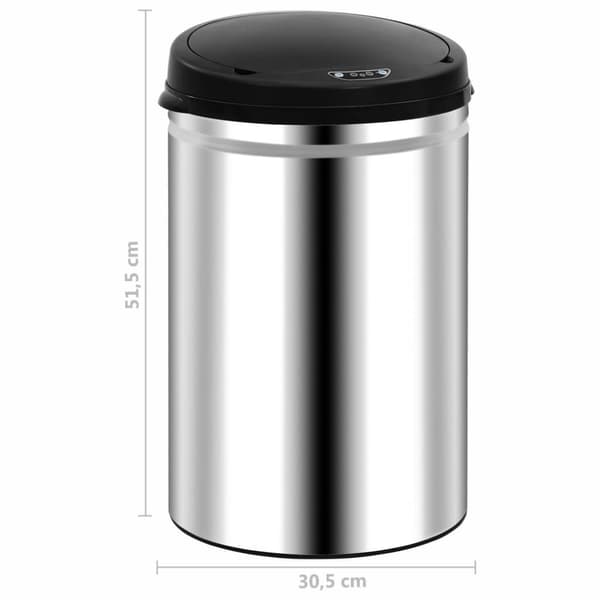 vidaXL affaldsspand med sensor 30 l rustfrit stål