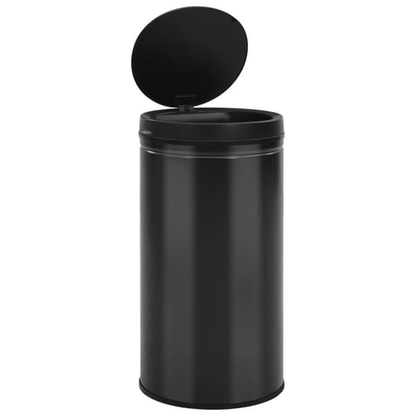 vidaXL affaldsspand med sensor 60 l kulstofstål sort