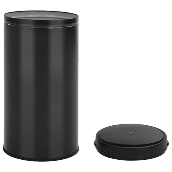 vidaXL affaldsspand med sensor 60 l kulstofstål sort