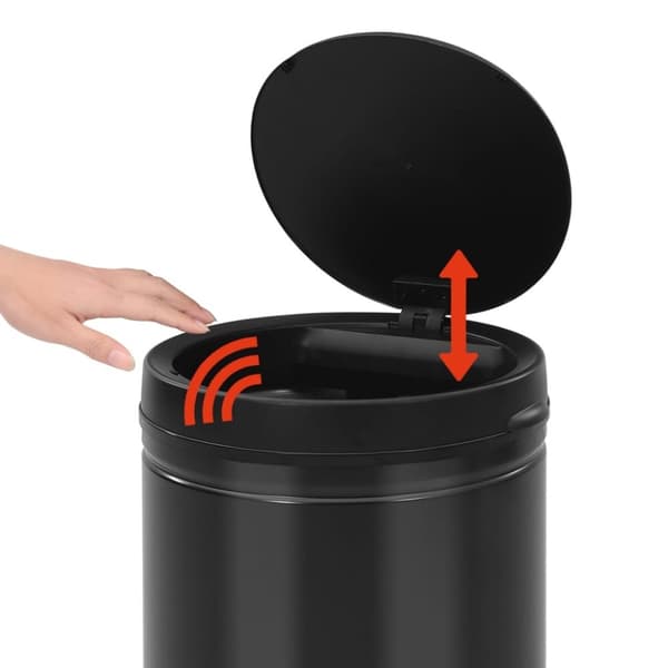 vidaXL affaldsspand med sensor 60 l kulstofstål sort