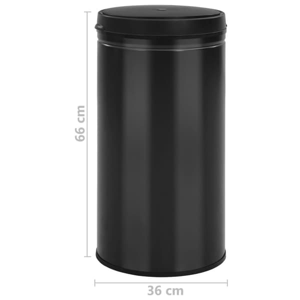 vidaXL affaldsspand med sensor 60 l kulstofstål sort