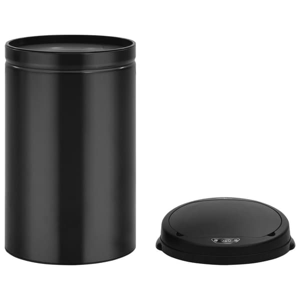 vidaXL affaldsspand med sensor 40 l kulstofstål sort