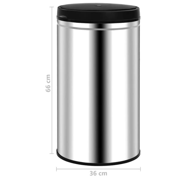 vidaXL Soptunna med automatisk sensor 60 L rostfritt stål