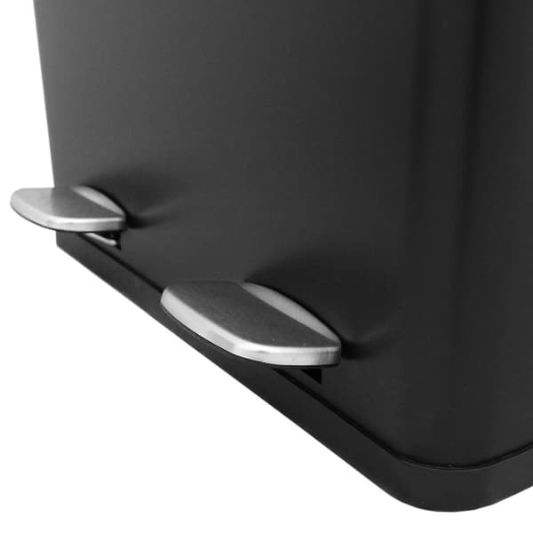 60 L Dubbla Soptunnor med pedaler | Svart