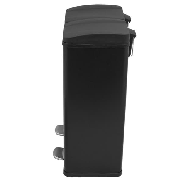 60 L Dubbla Soptunnor med pedaler | Svart