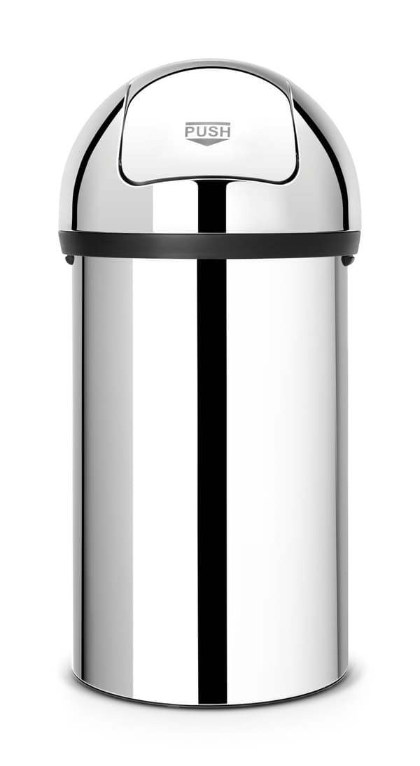 Papperskorg BRABANTIA Push 60L blankstål