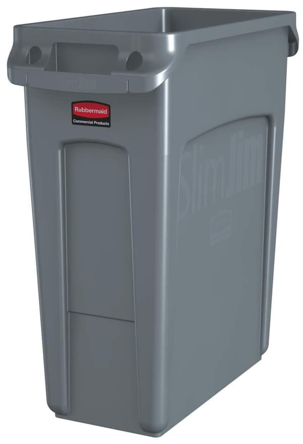 Papperskorg Slim Jim 60L grå