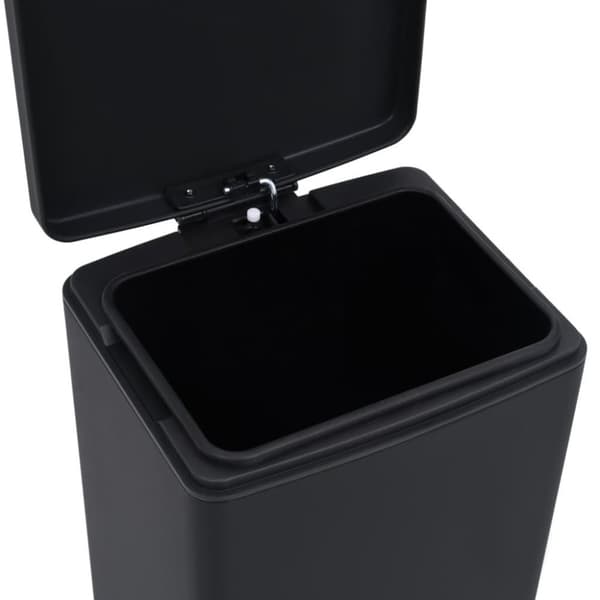 vidaXL Søppelkasse pedal anti-fingeravtrykk 30L svart rustfritt stål