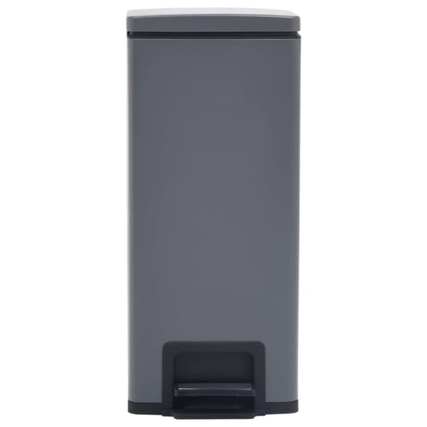 vidaXL Soptunna med pedal anti-fingeravtryck 30 L grå rostfritt stål