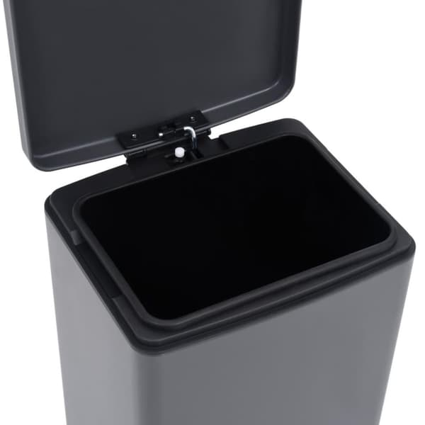 vidaXL Soptunna med pedal anti-fingeravtryck 30 L grå rostfritt stål