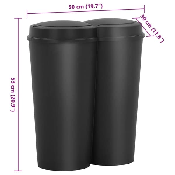 vidaXL dobbelt affaldsspand 50 l sort