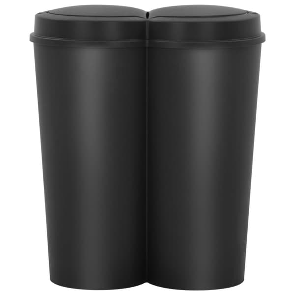 vidaXL Dobbel søppelbøtte svart 50 L