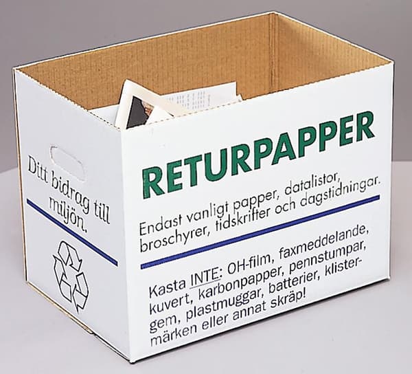 Returpapperslåda 405x265x300mm 32L 5st