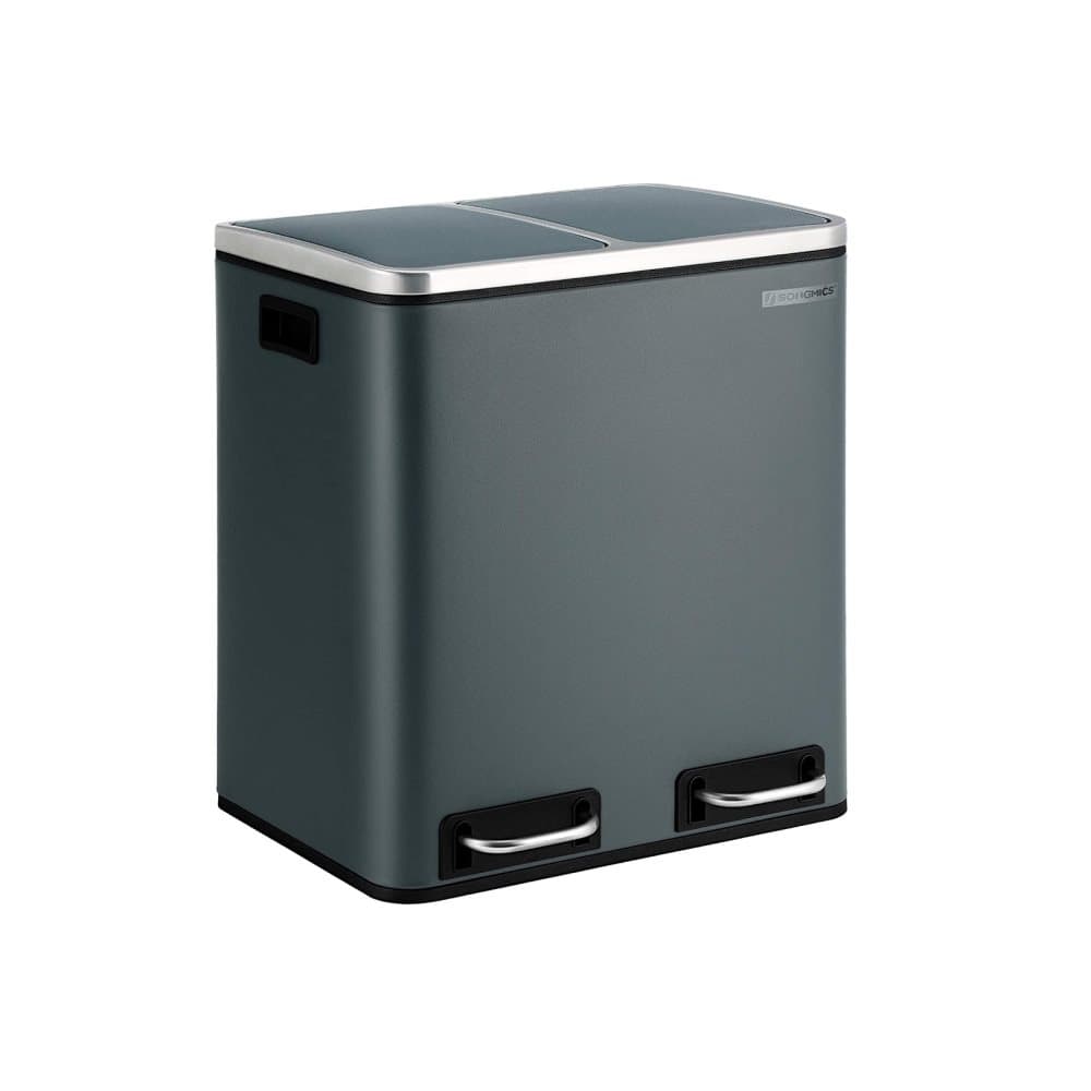 Segenns soptunna - Papperskorgen - sopsortering - soptunna - 30 L - metall - pedalkorg med innerkärl och handtag - sopsorteringssystem - 2 x 15 liter