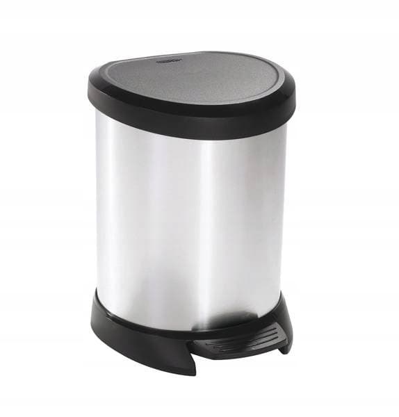 Curver metallisk papperskorg med pedal 5l