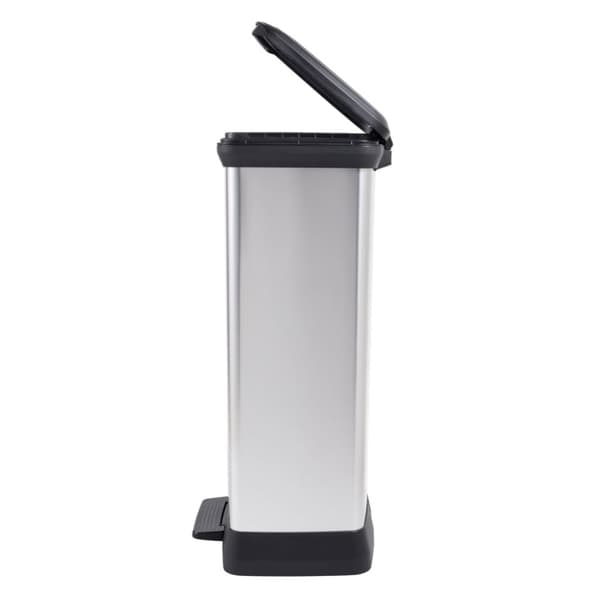 Curver pedalspand Deco 50 l sølvfarvet