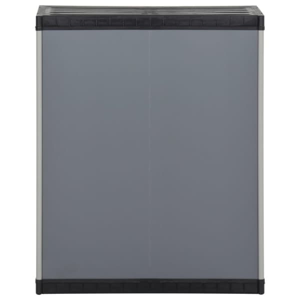 vidaXL Søppelskap til hage grå og svart 68x40x85 cm PP