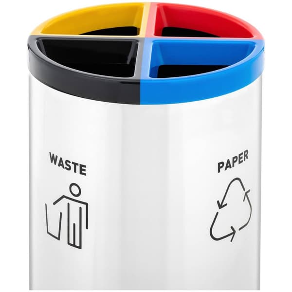 ulsonix Soptunna - rund - med separeringssystem - rostfritt stål / plast - silver / grön / blå / röd / gul