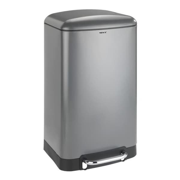 WENKO Bin 30L Studio, kökspedalsoptunna med "Easy Close" fallbroms, Stål - Plast, 34x61x32,5 cm, grå - svart
