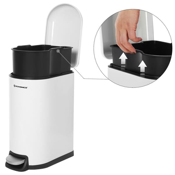 Smal papperskorg - med fotpedal - Cosmetica Box - gjord av stål - 10 liter