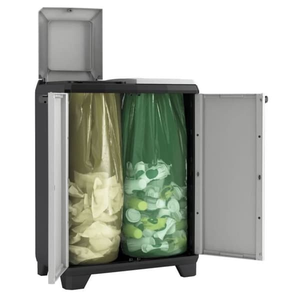 Keter Split Premium återvinningsskåp grått och svart 92 cm 445042