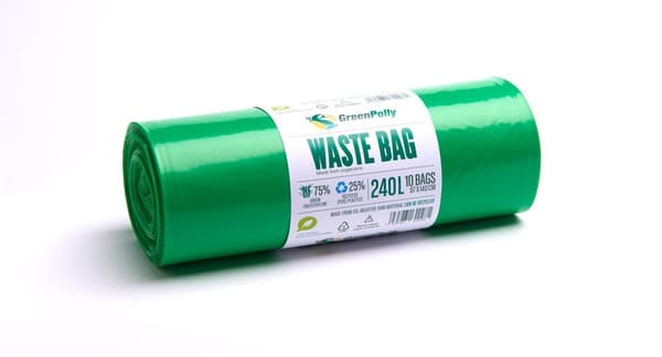 Plastsäck PE 240L 45my grön 10/rl