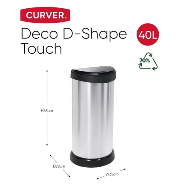 Curver Pedalhink Deco oval 40L silver