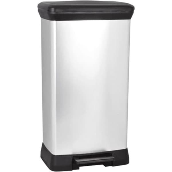 Curver Poljinroskis Deco suorakaide 50 l hopea