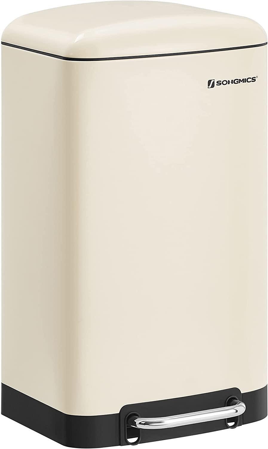 Rootz papperskorg - Pedalkorg - 30L - Stål - Innerhink - Soft Close - Lufttät - Krämvit - 34 x 25 x 61,5 cm