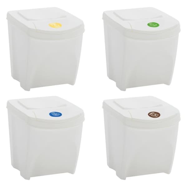 vidaXL stabelbare affaldsspande 4 stk. 100 l polypropylen hvid