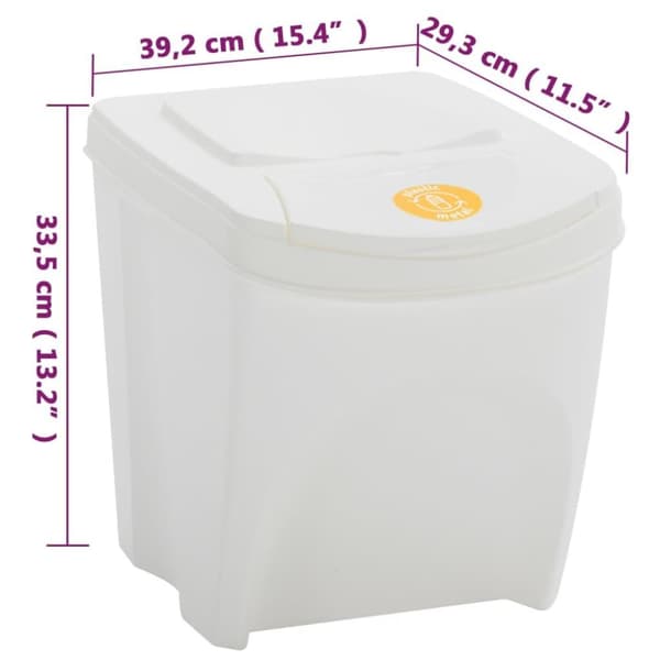 vidaXL stabelbare affaldsspande 4 stk. 100 l polypropylen hvid