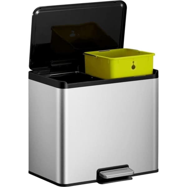 EKO Essential Genbrugspedalspand 2x15L Mat rustfrit stål