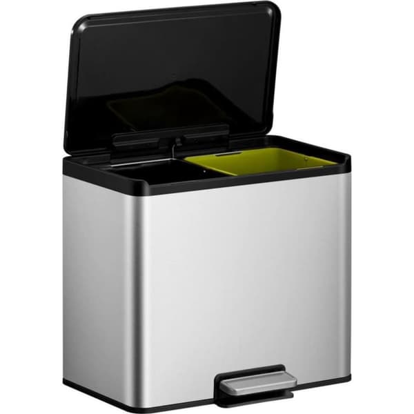 EKO Essential Genbrugspedalspand 2x15L Mat rustfrit stål