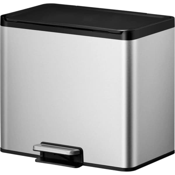 EKO Essential Genbrugspedalspand 2x15L Mat rustfrit stål