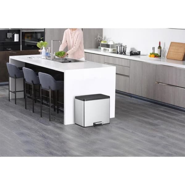 EKO Essential Recycling Pedal Bin 3x9L Matt rostfritt stål