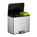 Miniatyrbild 2 av 6: EKO Essential Recycling Pedal Bin 3x9L Matt rostfritt stål
