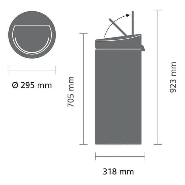 Brabantia Touch Bin Ny papperskorg 30L Platina