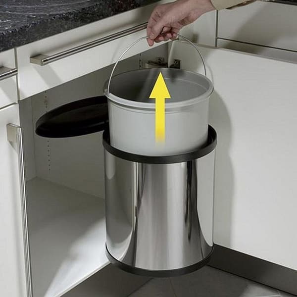 Hailo 3555-101 Compact-Box M papperskorg 15L silver/svart