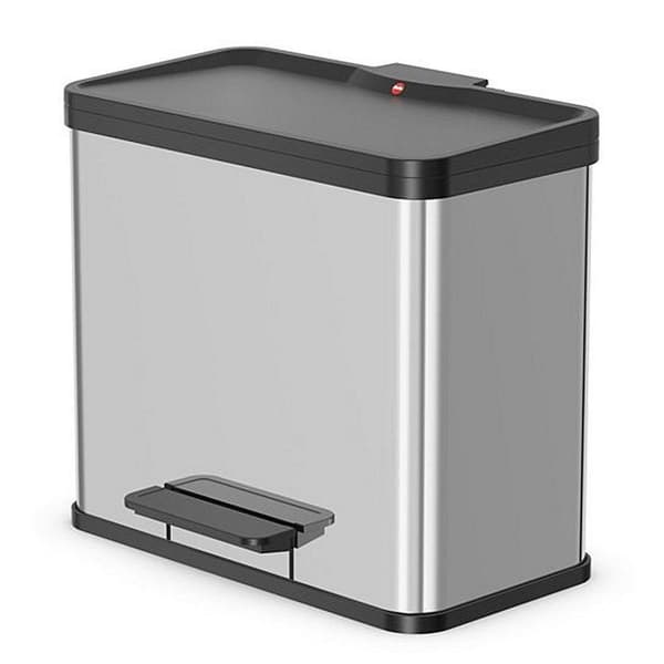 Hailo 0633-220 Öko Trio Plus L Pedalbehållare 3x9L Silver/Svart