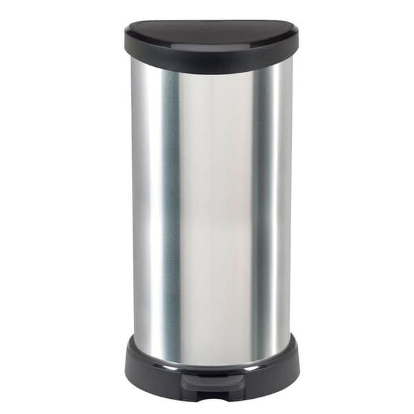 Curver Decobin Pedal Bin Oval 40L Silver/Svart