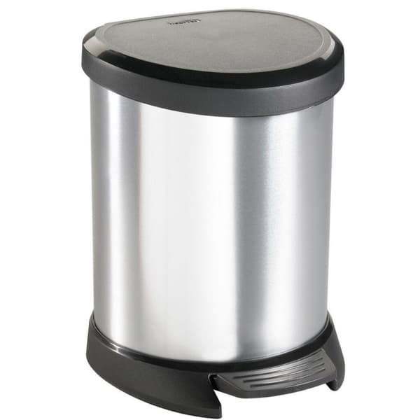 Curver Decobin Oval Pedal Bin 5L Silver/Svart