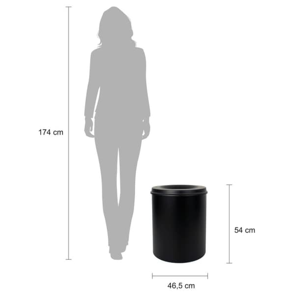 V-Part selvslukkende papirspand 80 l sort